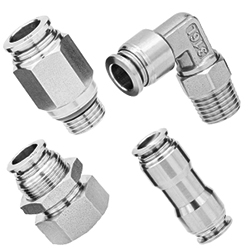316L stainless steel pneumatic fitting, PT, R, BSPT thread