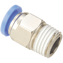 16mm tube, R, PT, BSPT 1/4 thread male connector | push in fitting
