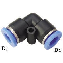 1/2 to 1/4 O.D Tube, Union Elbow Reducer | Push in Fitting 