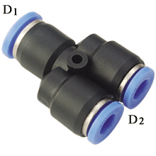 1/4-5/32 push in tube O.D |pneumatic union Y reducer fittings