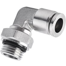 stainless steel pneumatic fittings - G thread male elbow swivel with O-ring thread seal