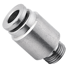 stainless steel 316 round male straight connector with O-ring, push-in air fittings