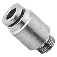 8mm tube G 1/8 stainless steel round body male connector push in fittings