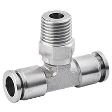1/2 tube R 3/8 thread male branch tee stainless steel push to connect fittings