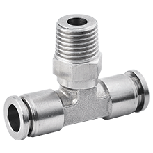 14mm x R 3/8 male branch tee stainless steel push to connect fittings