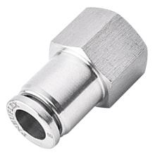 stainless steel female straight connector, push in fitting