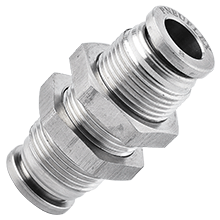 1/4 inch tube bulkhead union stainless steel push in fitting