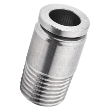 1/4 NPT Push to Connect Straight Male Round Fitting 6 mm OD