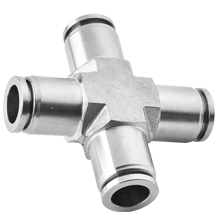 stainless steel union cross, push in fitting