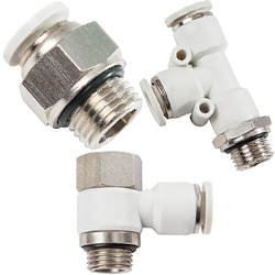 light gray push in fittings for metric thread