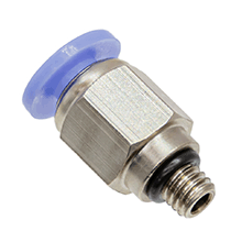 6mm O.D tube, M6×1 thread male connector with O-ring, push in fitting