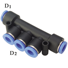 12mm to 8mm union branch reducer | plastic push in fitting