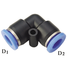 PVG 12-08 | 12mm to 8mm O.D Tube, Union Elbow Reducer | Push in Fitting