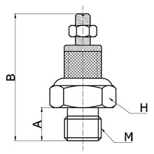 drawing of BESL-S M16x1.5 | M16x1.5 Male Thread Slot Speed Control Silencer