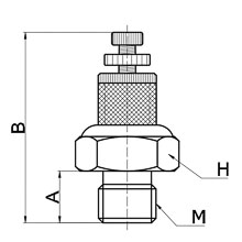 drawing of BESL M10x1.25 | M10x1.25 Male Thread Speed Control Muffler