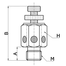 drawing of BESLC M12x1.25 | Speed Control Silencer with M12x1.25 thread