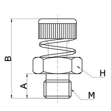 drawing of BESLD M10x1.25 | M10x1.25 Male thread Flow Control Muffler