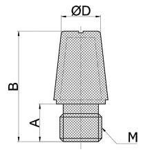 drawing of BSLD M10x1.25 | M10x1.25 Male Thread Sintered Bronze Silencer