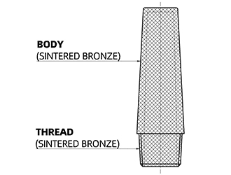 structure of extended sintered bronze muffler