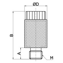 drawing of PSM M5×0.8 | Miniature Plastic Muffler with M5×0.8 Male Thread
